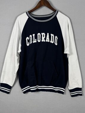 New York Popular Colorado Sweatshirt Mens L Navy White
